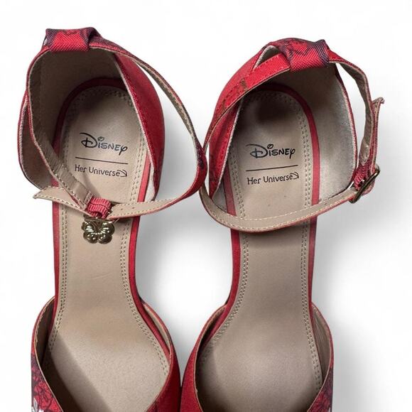 Disney x Her Universe Lilo & Stitch Tiki Red Peep Toe Heels Size 8 - Picture 10 of 12